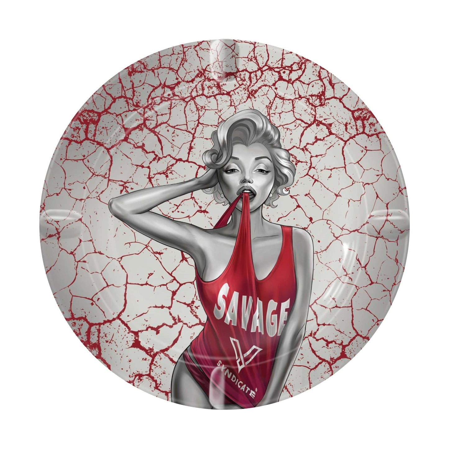 V Syndicate Dank Diva Round Metal Ashtray - 5.5in