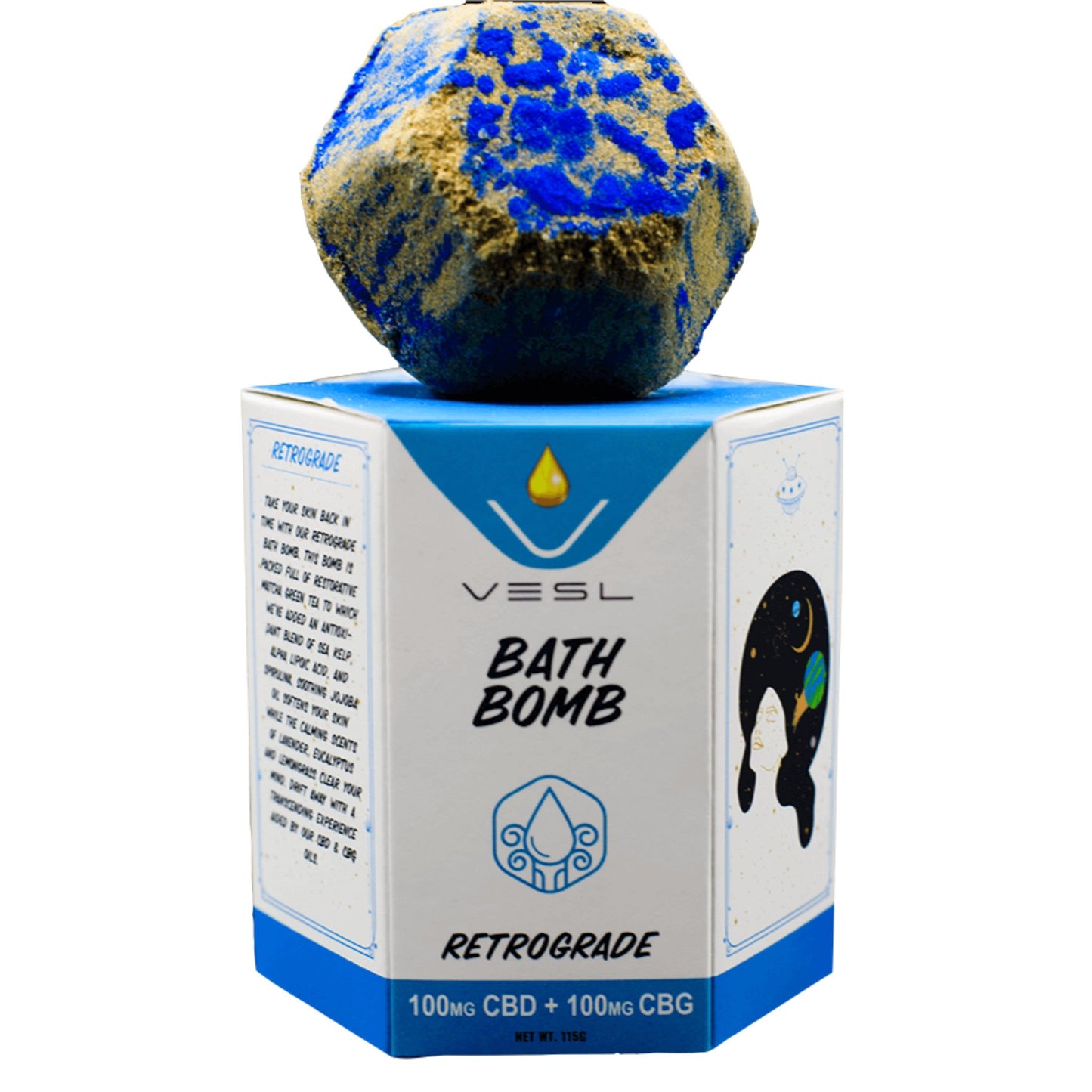 Vesl Oils CBD/CBG Bath Bomb - 100mg 100mg / Retrograde