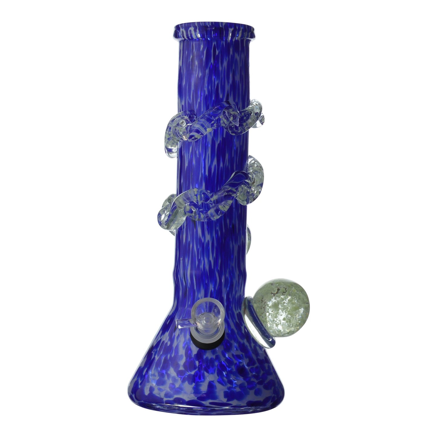 Wide Neck Dappled Tube Beaker Bong - 14in