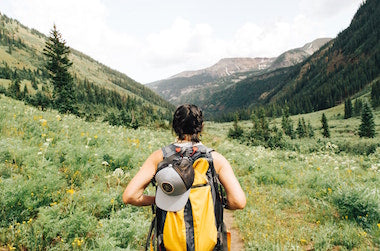 hiking with weed in forest