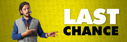 Last Chance banner featuring man smoking and gesturing.