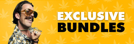 Exclusive Bundles banner featuring man in sunglasses and showing off his pipe bling.