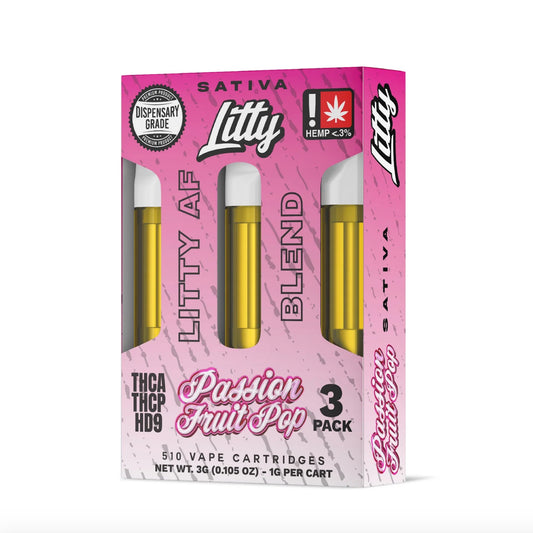 Litty AF Blend Passion Fruit Pop Cartridge - 3 Pack