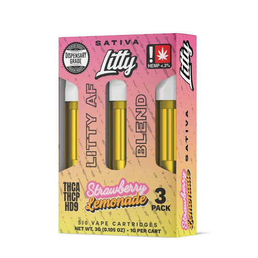 Litty AF Blend Strawberry Lemonade Cartridge - 3 Pack