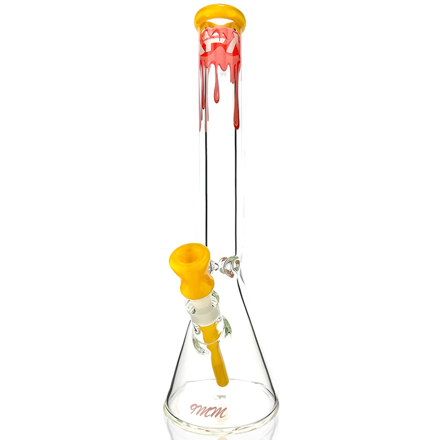 AFM Glass T583 Beaker Bong - 18in Orange/Red