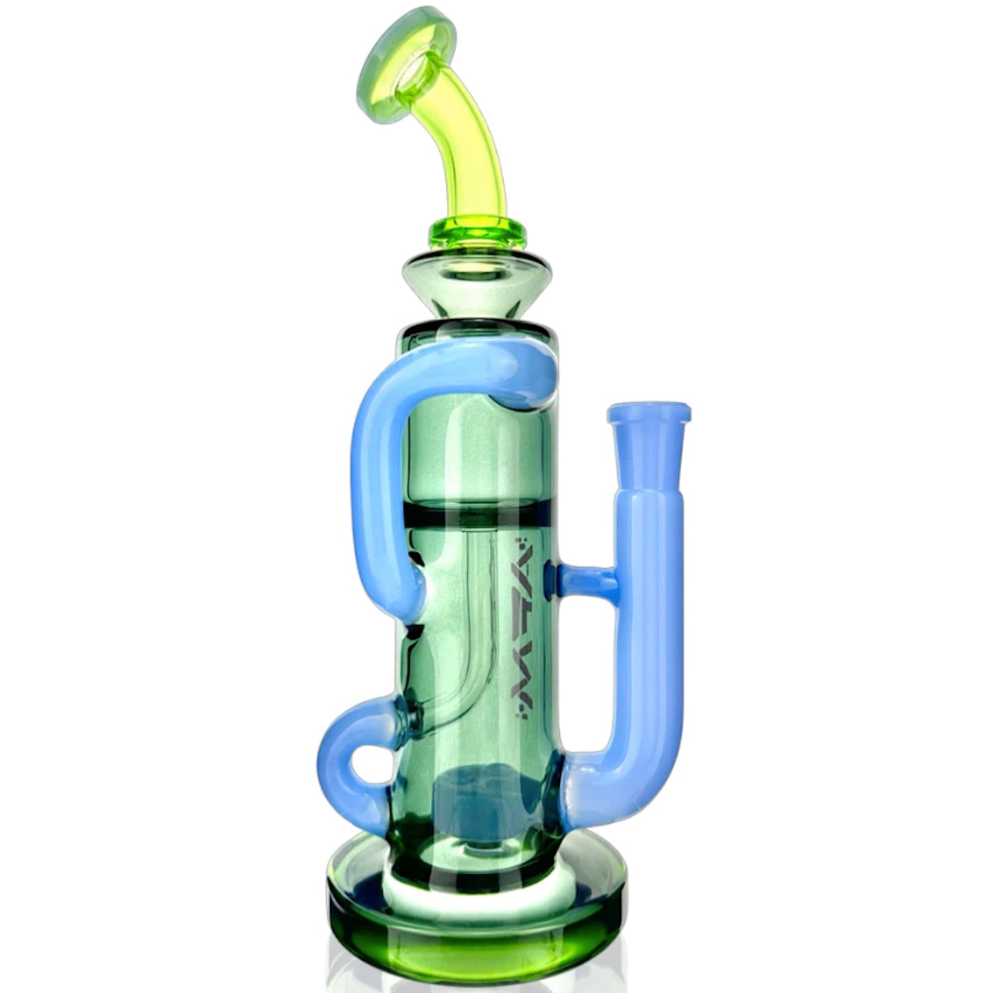 AFM Glass TX104 Recycler Bong - 10in Blue/Green