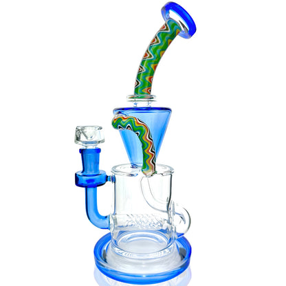AFM Glass TX617 Recycler Bong - 11in Blue