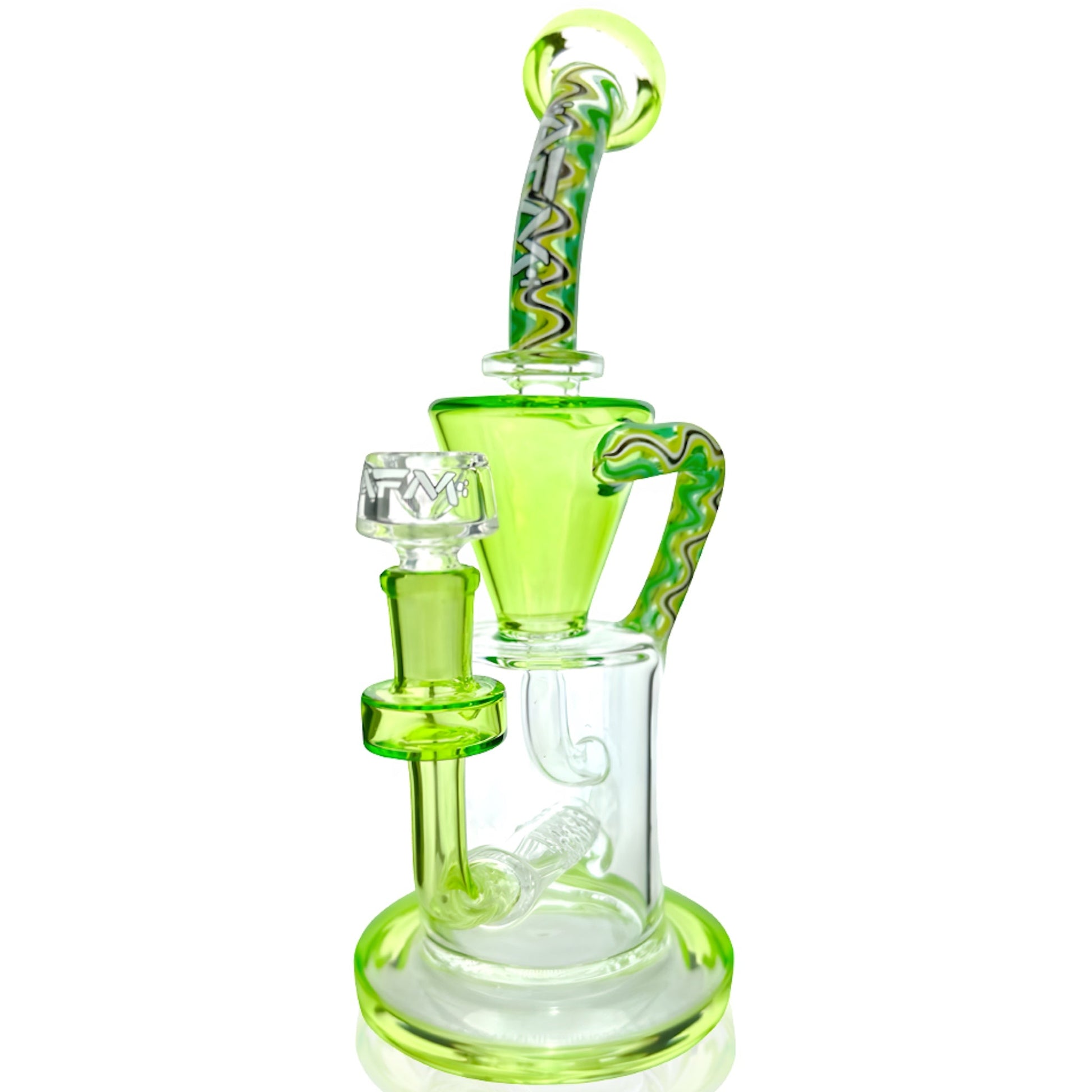 AFM Glass TX617 Recycler Bong - 11in Green