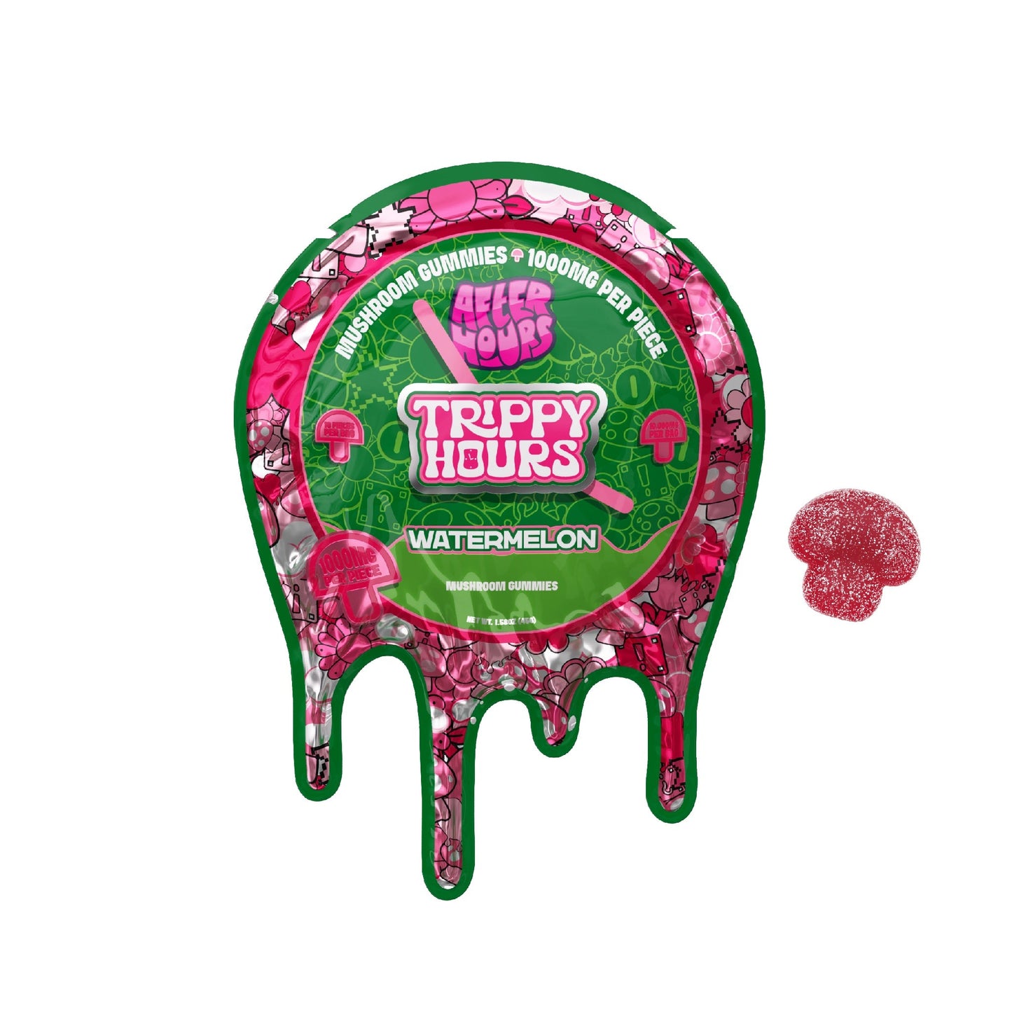 After Hours Trippy Hours Mushroom Gummies - 10,000mg Watermelon