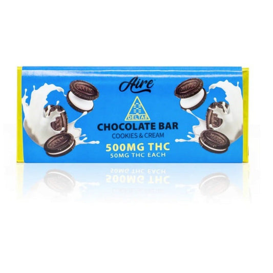 Aire Delta 8 Cookies and Cream Chocolate Bar - 500mg