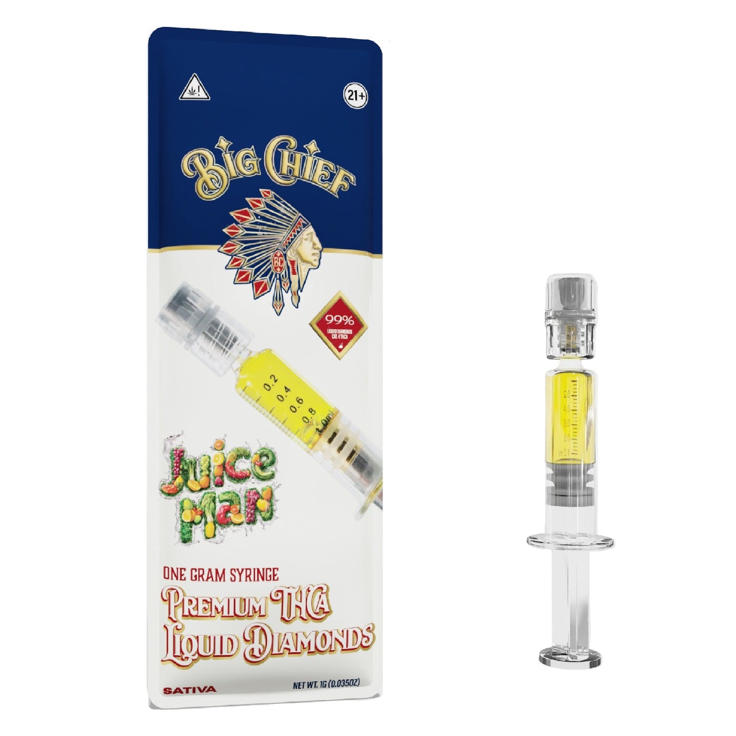 Big Chief 99% Liquid Diamonds THC-A Concentrate Syringe - 1g Juice Man