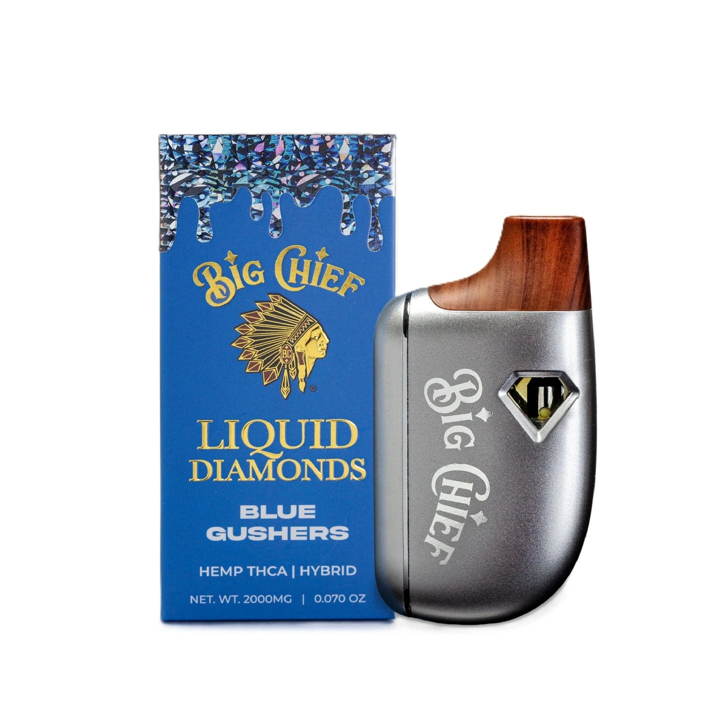 Big Chief 99% Pure Liquid Diamonds Device - 2000mg Blue Gushers / 1 Pack