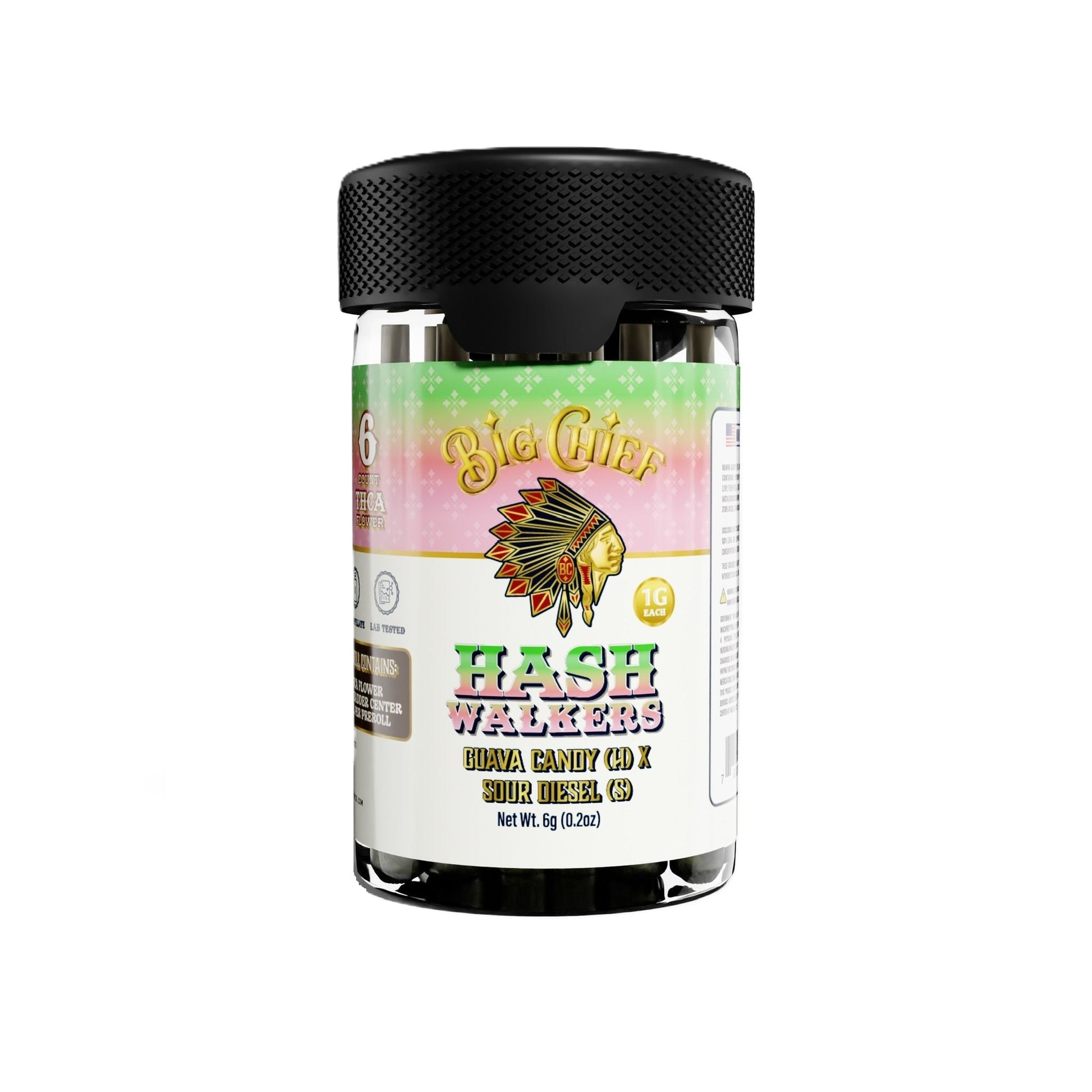 Big Chief Hash Walkers Mini Hashholes - 6g (6ct) Guava Candy (H) x Sour Diesel (S)