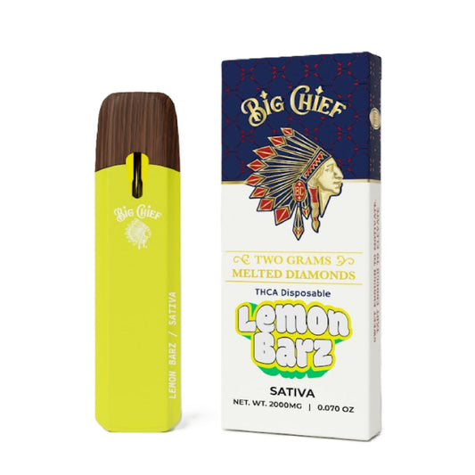 Big Chief Melted Diamonds THC-A Vaporizer - 2000mg Lemon Barz (S)