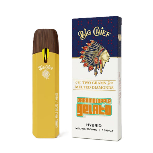 Big Chief Melted Diamonds THC-A Vaporizer - 2000mg Caramel Apple Gelato (H)