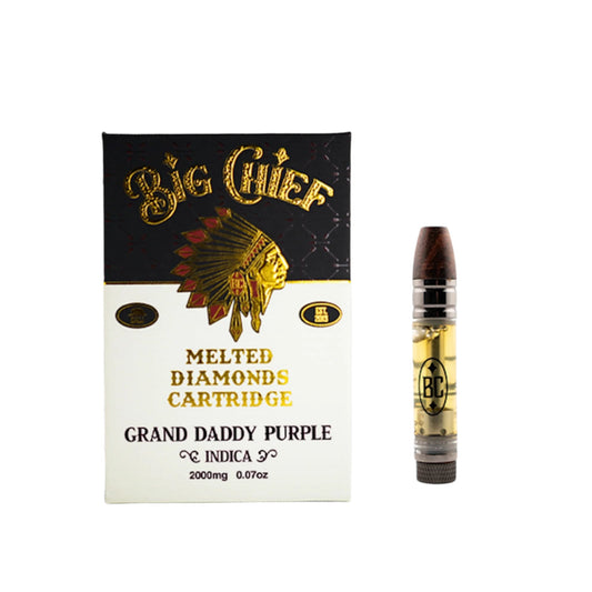Big Chief Melted Diamonds THCA + THCP Cartridge - 2000mg Granddaddy Purp (I)