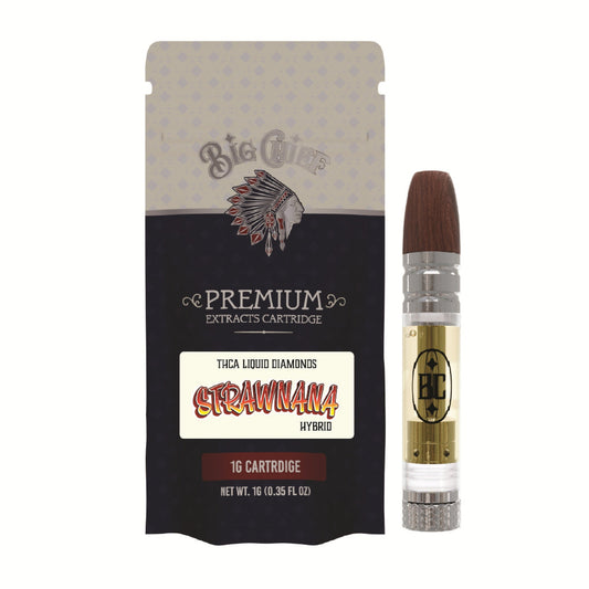 Big Chief Premium Extracts THC-A Cartridge - 1000mg Strawnana (H)