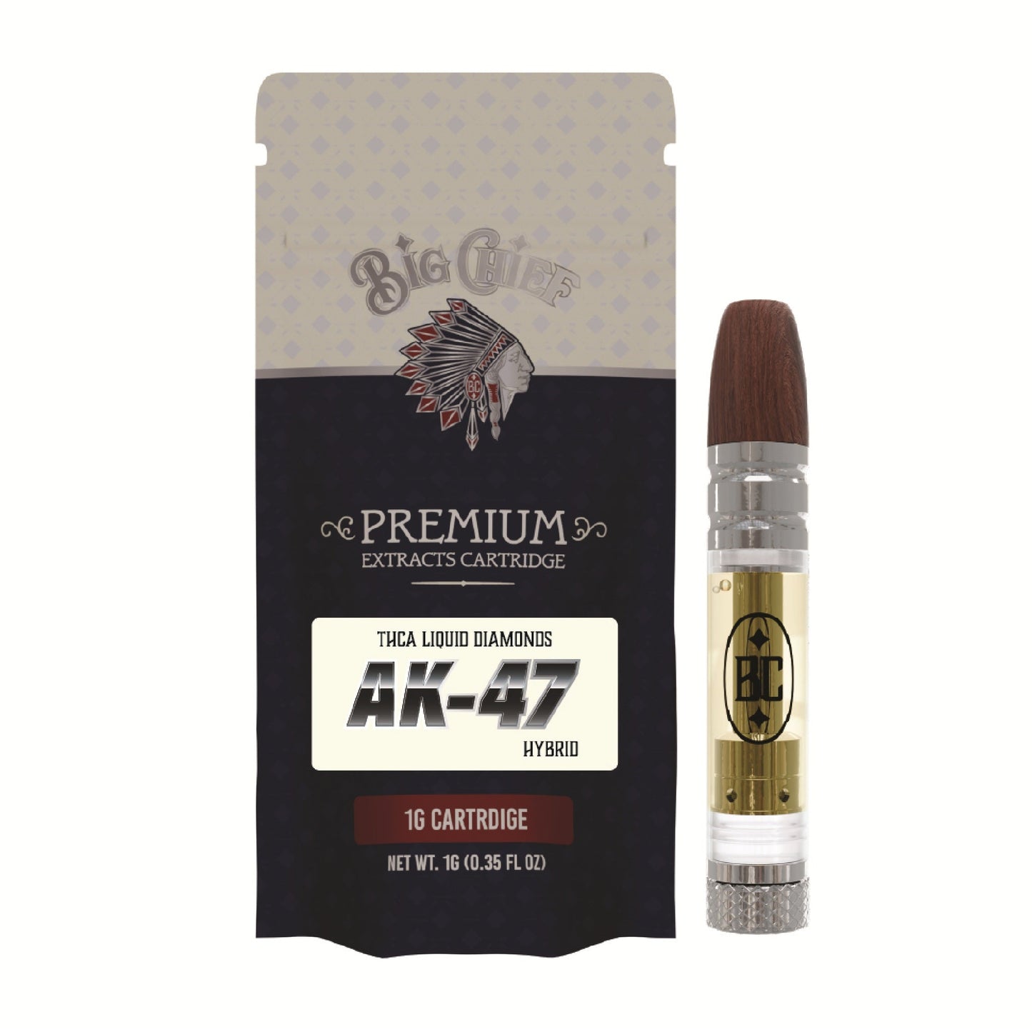 Big Chief Premium Extracts THC-A Cartridge - 1000mg AK-47 (H)