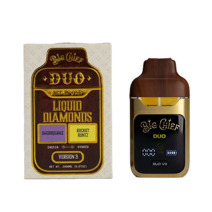 Big Chief THC-A Liquid Diamonds Duos Device- 2000mg Sherbquake (I) + Rocket Runtz (H) / 1 Pack
