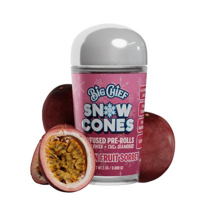 Big Chief THC-A Snow Cone Pre-rolls - 5ct Passionfruit / 1 Pack
