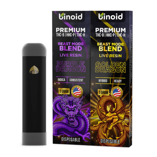 Binoid Beast Mode Blend Vaporizer - 2 Pack Purple & Golden Dragon (I/H)