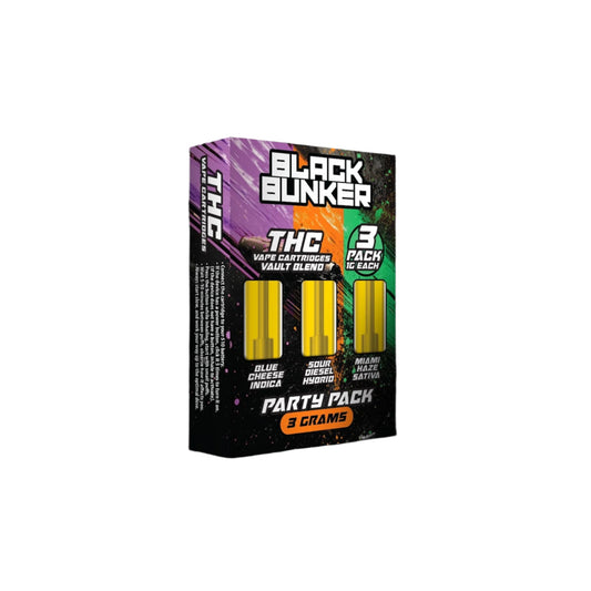 Black Bunker THC Triple Pack Vape Cartridges - 3000mg Party Pack