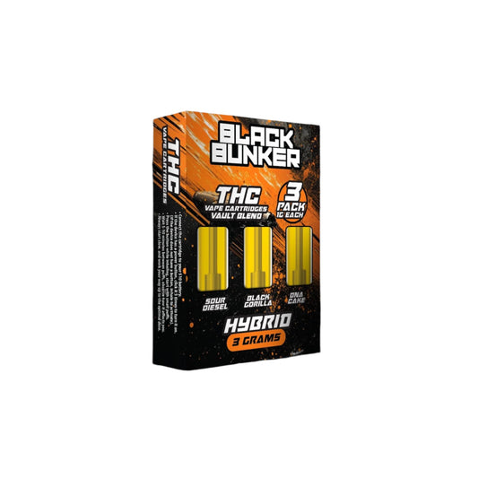 Black Bunker THC Triple Pack Vape Cartridges - 3000mg Hybrid Pack
