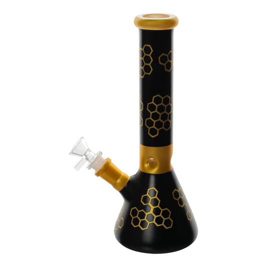 Black Honeycomb Beaker Bong - 10in