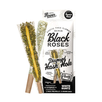 Black Roses Diamond Exotic THC-A Hash Holes - 4g (2ct) White Runtz