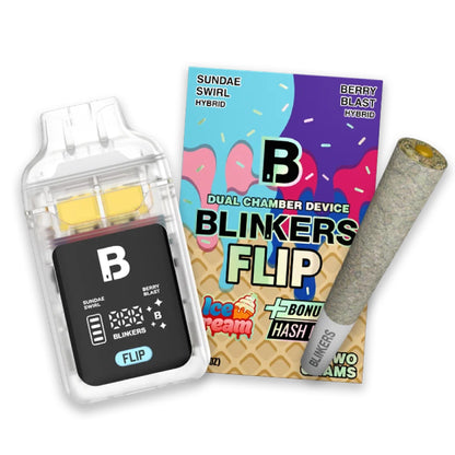 Blinkers Dual Chamber Ice Cream THC-A Device + Hash Hole - 2000mg Sundae Swirl / Berry Blast