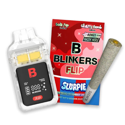 Blinkers Dual Chamber Slurpie THC-A Device + Hash Hole - 2000mg Cole Pop / Cherry Bomb