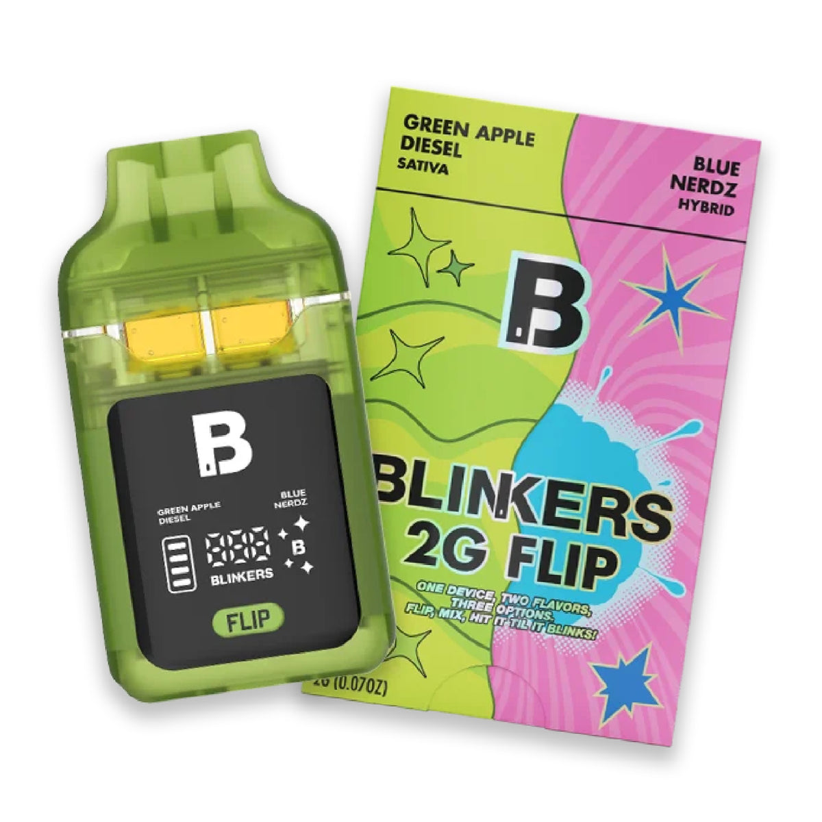 Blinkers THC-A Flip Device - 2000mg Green Apple Diesel/Blue / 1