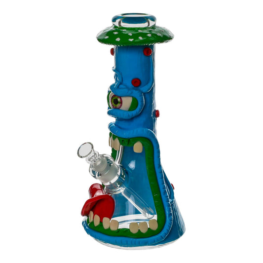 Blue Eyed Toadstool Monster Bong - 13in