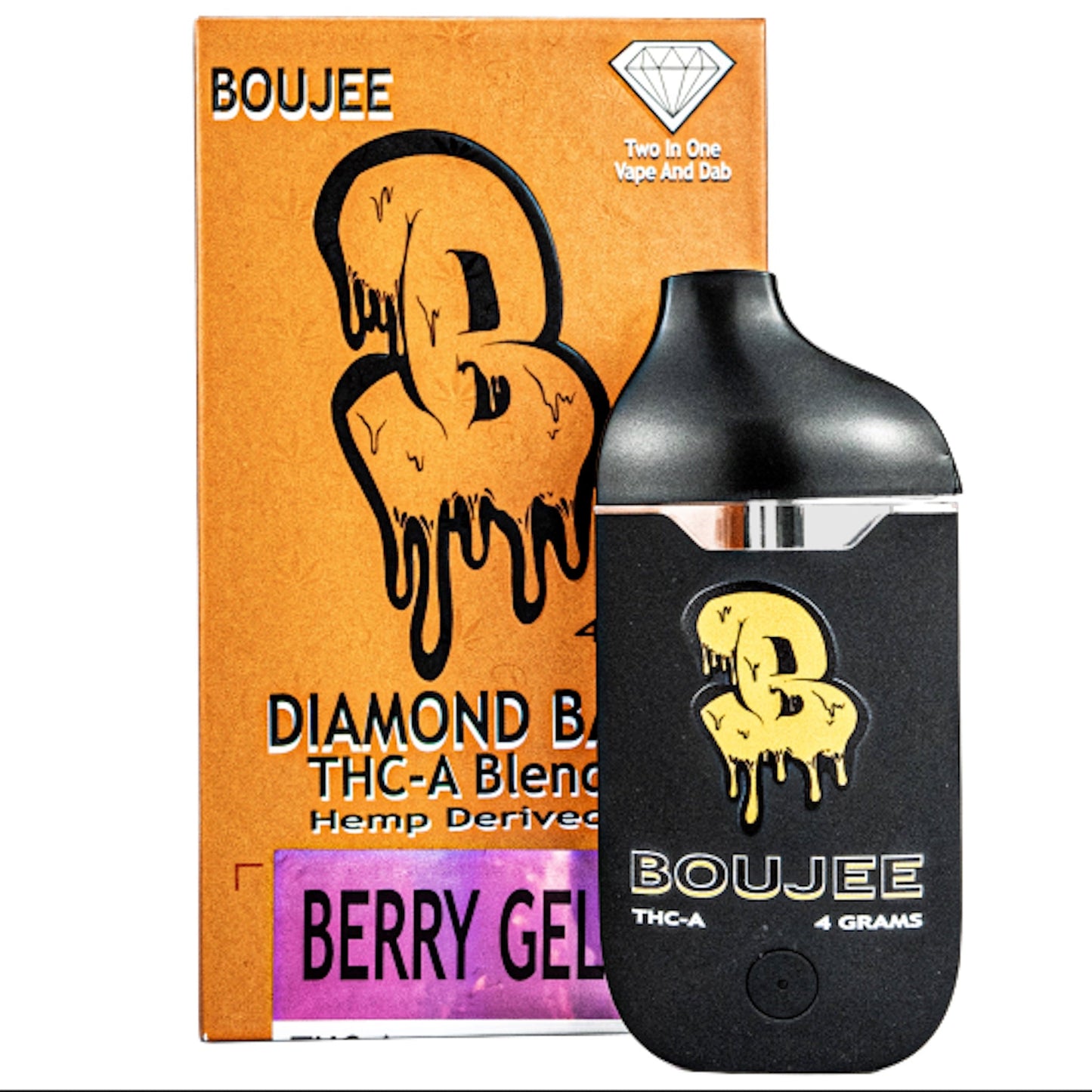 Boujee Diamond Bar THC-A 2 in 1 Vape n Dab - 4000mg Berry Gelato (I)