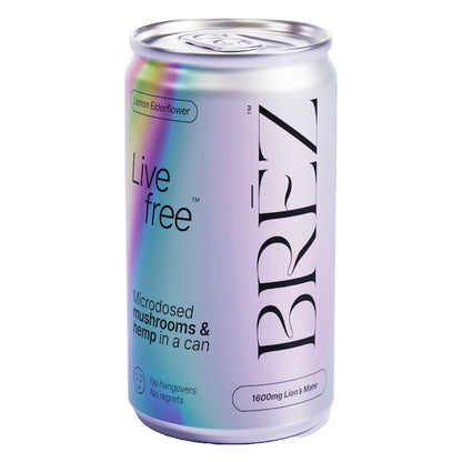 Brez Mushroom Infused Sparkling Beverage Elderflower 7.5oz / 4 Pack