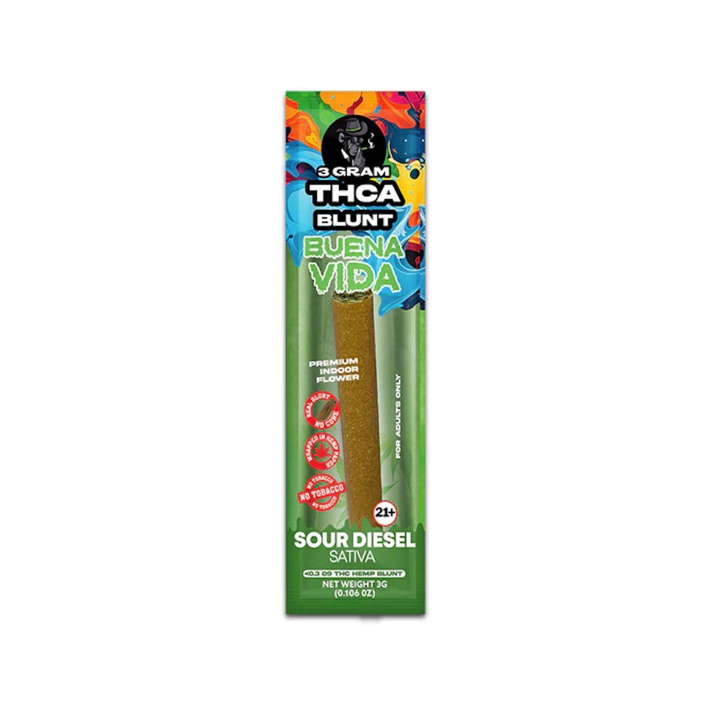 Buena Vida THC-A Blunt - 3g Sour Diesel (S)