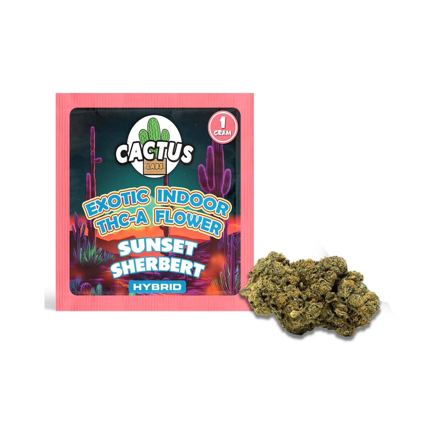 Cactus Labs Exotic Indoor THC-A Flower - 1g Sunset Sherbert (H)