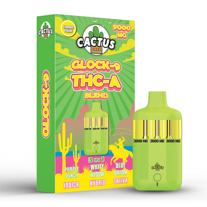 Cactus Labs Glock-9 THC-A Blend Vaporizer - 9000mg Purple Punch/OG Kush/Gusher