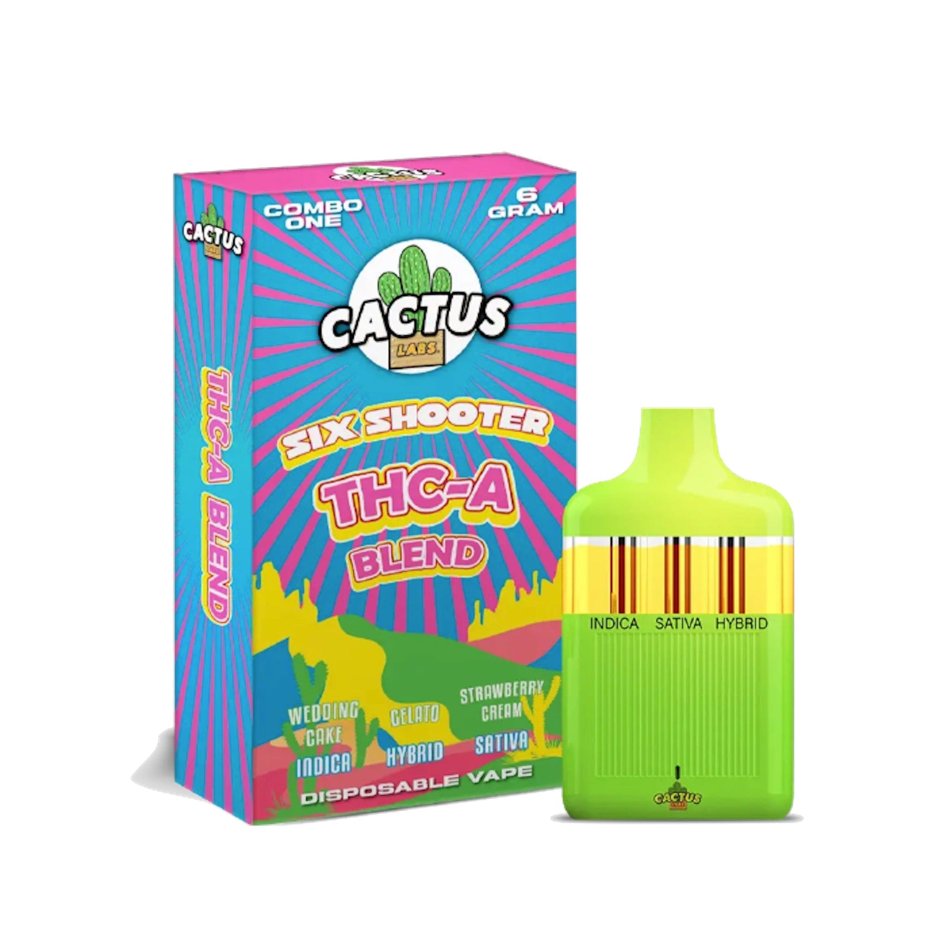 Cactus Labs Six Shooter Liquid Diamonds THC-A Blend Vaporizer - 6000mg - Everything 420 Cactus Labs Six Shooter Liquid Diamonds THC-A Blend Vaporizer - 6000mg - Everything 420
