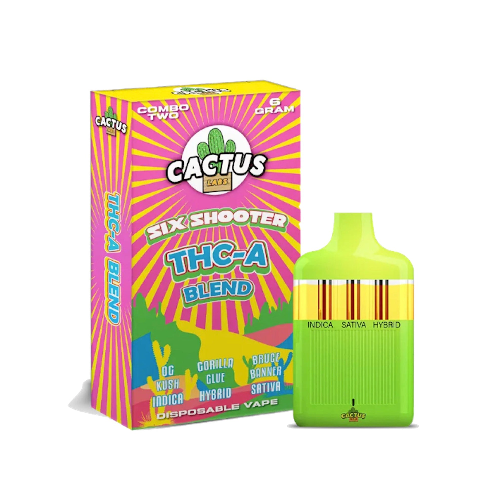 colorado vape 6 gram disposable Cactus Labs Six Shooter Liquid Diamonds THC-A Blend Vaporizer - 6000mg