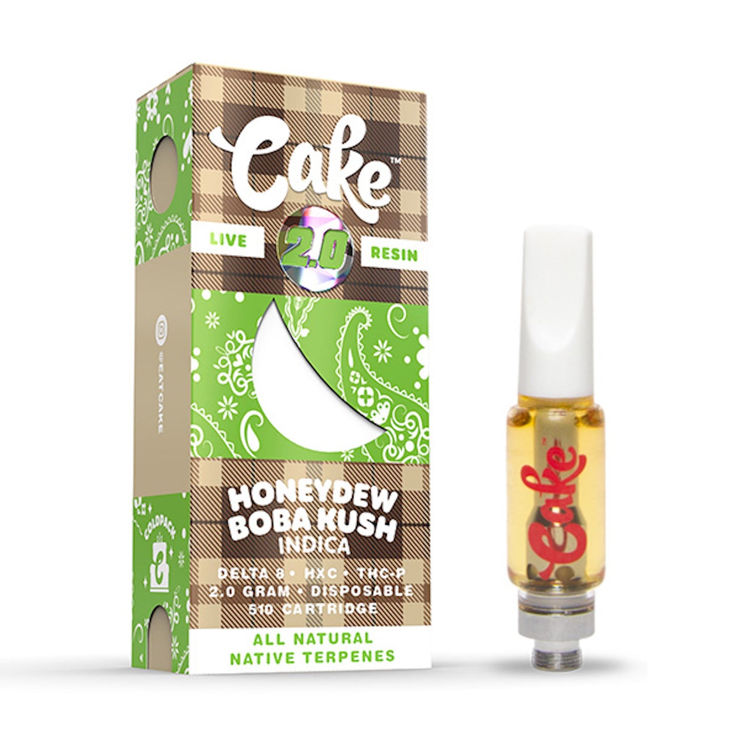 Cake Cold Pack Live Resin Honeydew Boba Cartridge - 2000mg