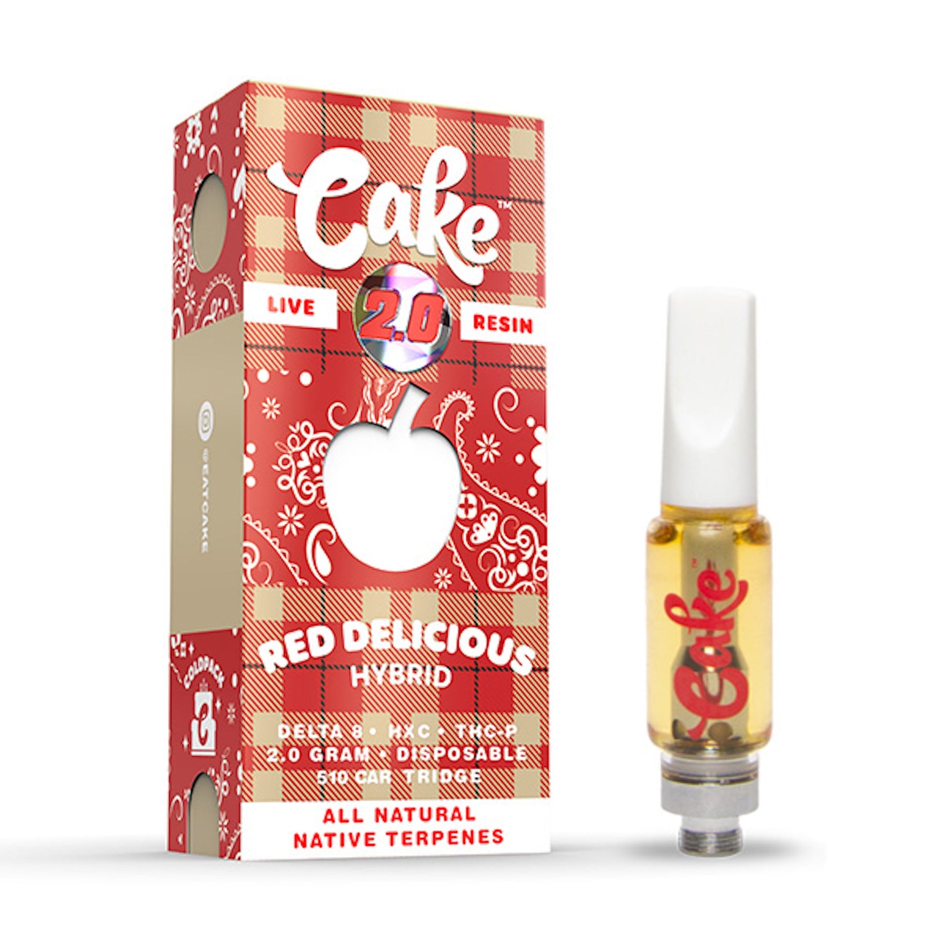 Cake Cold Pack Live Resin Red Delicious Cartridge - 2000mg