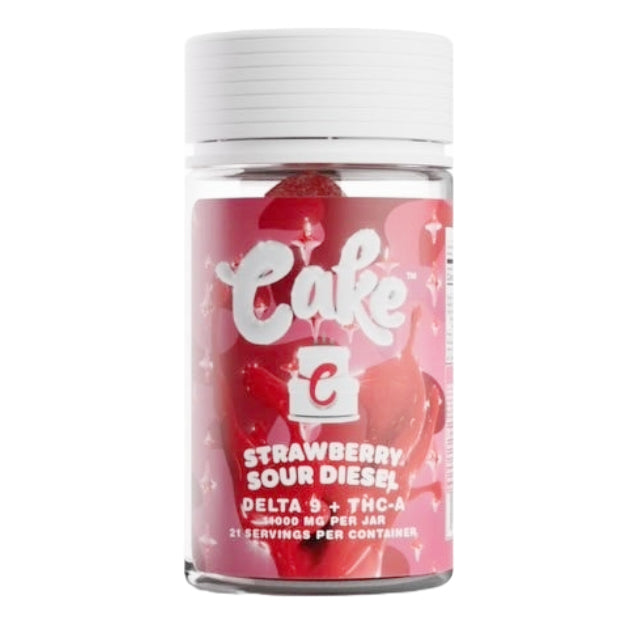 Cake Delta 9 + THC-A Strawberry Sour Diesel Gummies - 11,000mg