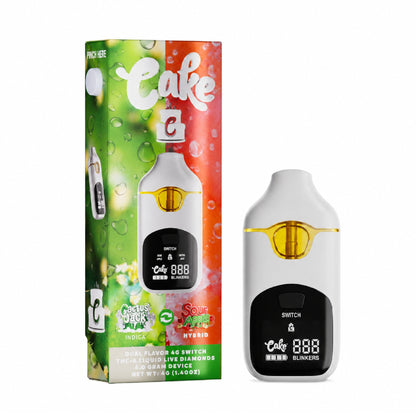 Cake Dual Flavor Liquid Live Diamonds THC-A Device - 4000mg Cactus Jack (I) x Sour Apple (H) / 1 Pack