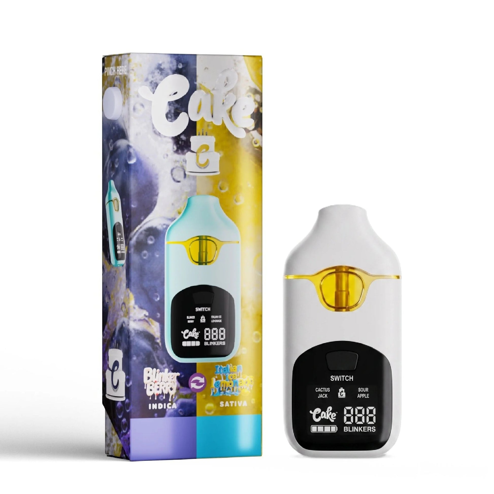 Cake Dual Flavor Liquid Live Diamonds THC-A Device - 4000mg Blinker Berry (I) x Italian Ice Lemonade (S) / 1 Pack