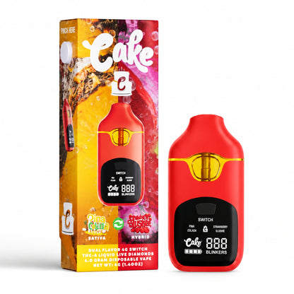 Cake Dual Flavor Liquid Live Diamonds THC-A Device - 4000mg Pina Colada (S) x Strawberry Slushee (H) / 1