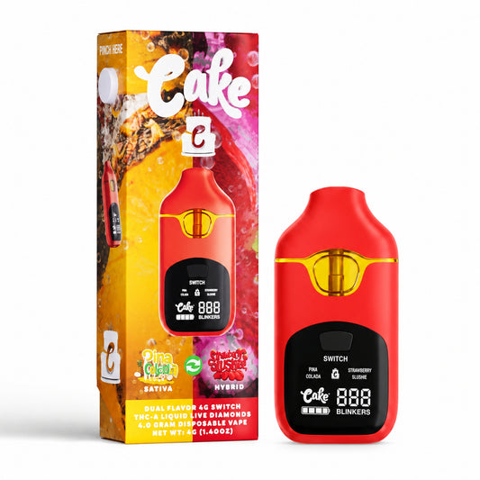 Cake Dual Flavor Liquid Live Diamonds THC-A Device - 4000mg Pina Colada (S) x Strawberry Slushee (H) / 1