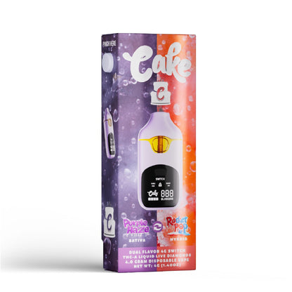 Cake Dual Flavor Liquid Live Diamonds THC-A Vaporizer - 4000mg Purple Haze (S) x Rocket Pop (H)