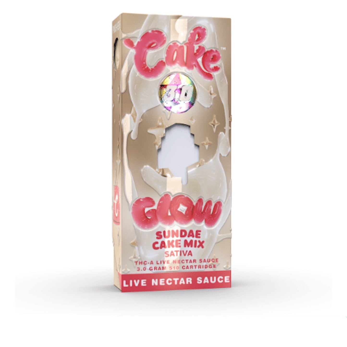 Cake GLOW THC-A Cartridge - 3000mg Sundae Cake Mix (S) / Single Cart