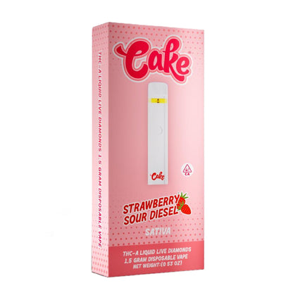CAKE Liquid Live Diamonds THC-A Vaporizer - 1500mg Strawberry Sour Diesel (S)